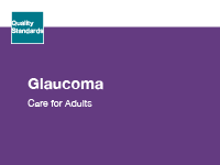 The quality standards cover for Glaucoma