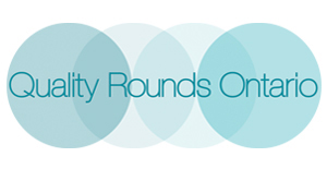 Logo de Rondes de qualité Ontario avec quatre cercles bleus et du texte 