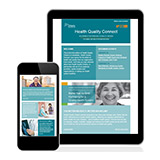 Health Quality Connect - Health Quality Ontario's newsletter - on an iPad and a cell phone 